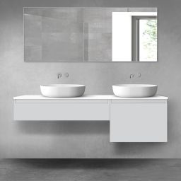 Oltens Vernal zestaw mebli łazienkowych 160 cm z blatem szary mat/biały połysk 68345700
