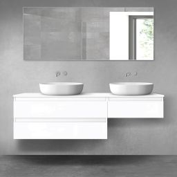 Oltens Vernal zestaw mebli łazienkowych 160 cm z blatem biały połysk 68347000
