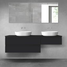 Oltens Vernal zestaw mebli łazienkowych 160 cm z blatem czarny mat 68347300