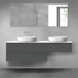 Oltens Vernal zestaw mebli łazienkowych 160 cm z blatem grafit mat/biały połysk 68349400