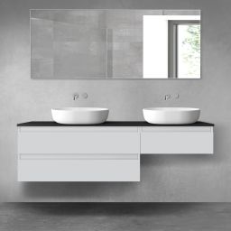 Oltens Vernal zestaw mebli łazienkowych 160 cm z blatem szary mat/czarny mat 68350700