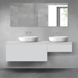 Oltens Vernal zestaw mebli łazienkowych 160 cm z blatem szary mat 68351700