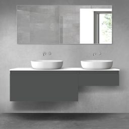 Oltens Vernal zestaw mebli łazienkowych 160 cm z blatem grafit mat/biały połysk 68353400