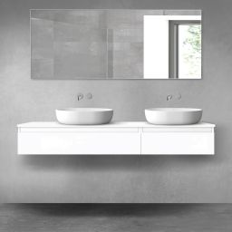 Oltens Vernal zestaw mebli łazienkowych 160 cm z blatem biały połysk 68355000