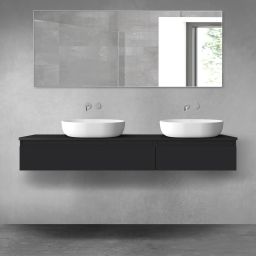 Oltens Vernal zestaw mebli łazienkowych 160 cm z blatem czarny mat 68355300
