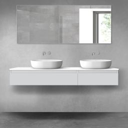 Oltens Vernal zestaw mebli łazienkowych 160 cm z blatem szary mat/biały połysk 68357700