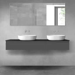 Oltens Vernal zestaw mebli łazienkowych 160 cm z blatem grafit mat/czarny mat 68358400