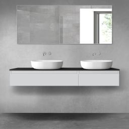 Oltens Vernal zestaw mebli łazienkowych 160 cm z blatem szary mat/czarny mat 68358700