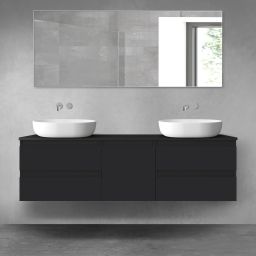 Oltens Vernal zestaw mebli łazienkowych 160 cm z blatem czarny mat 68400300