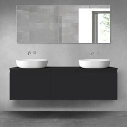 Oltens Vernal zestaw mebli łazienkowych 160 cm z blatem czarny mat 68416300