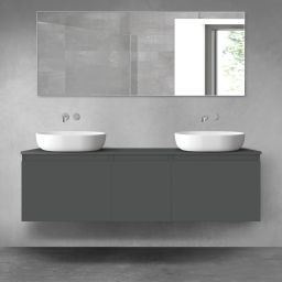 Oltens Vernal zestaw mebli łazienkowych 160 cm z blatem grafit mat 68416400