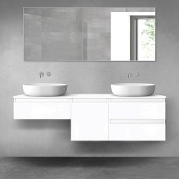 Oltens Vernal zestaw mebli łazienkowych 160 cm z blatem biały połysk 68424000