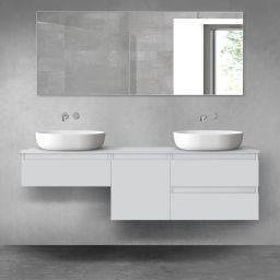 Oltens Vernal zestaw mebli łazienkowych 160 cm z blatem szary mat 68424700