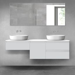 Oltens Vernal zestaw mebli łazienkowych 160 cm z blatem szary mat/biały połysk 68428700