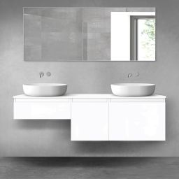 Oltens Vernal zestaw mebli łazienkowych 160 cm z blatem biały połysk 68431000
