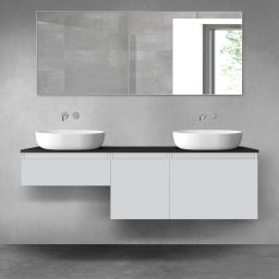 Oltens Vernal zestaw mebli łazienkowych 160 cm z blatem szary mat/czarny mat 68437700