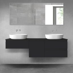 Oltens Vernal zestaw mebli łazienkowych 160 cm z blatem czarny mat 68472300