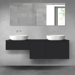 Oltens Vernal zestaw mebli łazienkowych 160 cm z blatem czarny mat 68473300