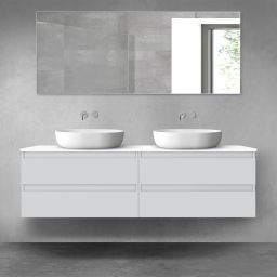 Oltens Vernal zestaw mebli łazienkowych 160 cm z blatem szary mat/biały połysk 68361700