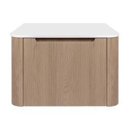 Oltens Hamnes szafka 60 cm podumywalkowa wisząca z blatem dąb/biały mat 68666060