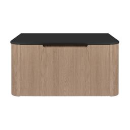 Oltens Hamnes szafka 80 cm podumywalkowa wisząca z blatem dąb/czarny mat 68671060