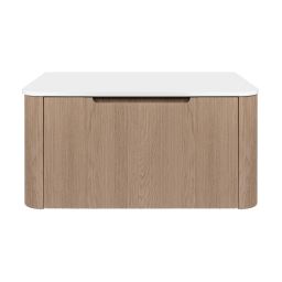 Oltens Hamnes szafka 80 cm podumywalkowa wisząca z blatem dąb/biały mat 68670060