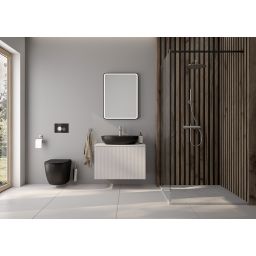 Oltens Bergytan brodzik 140x90 cm prostokątny RockSurface szary beton 15107700