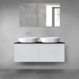 Oltens Vernal zestaw mebli łazienkowych 120 cm z blatem szary mat/czarny mat 68246700