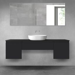 Oltens Vernal zestaw mebli łazienkowych 160 cm z blatem czarny mat 68387300