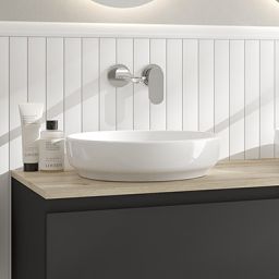 Oltens Fossa umywalka 40 cm nablatowa okrągła z powłoką SmartClean biała 40802000