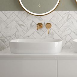 Oltens Jurong umywalka 54x36 cm owalna nablatowa biała 40804000