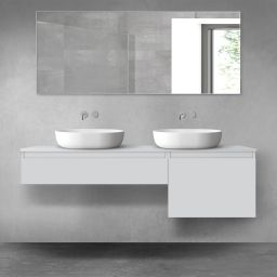 Oltens Vernal zestaw mebli łazienkowych 160 cm z blatem szary mat 68343700