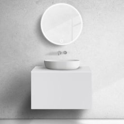 Zestaw Oltens Lun szafka podumywalkowa 80 cm z blatem biały mat 68735000