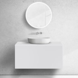 Zestaw Oltens Lun szafka podumywalkowa 100 cm z blatem biały mat 68736000