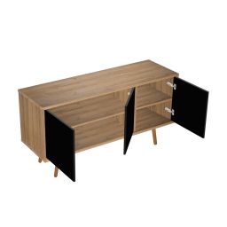 Oltens Hedvig szafka 140x45x49,7 cm podumywalkowa wisząca czarna-dąb 60205360