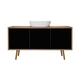 Oltens Hedvig szafka 140x45x49,7 cm podumywalkowa wisząca czarna-dąb 60205360