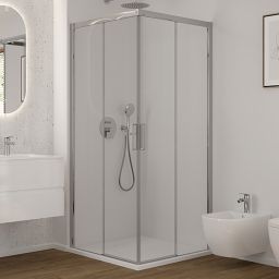 Oltens Breda kabina prysznicowa 80x80 cm kwadratowa chrom połysk/szkło przezroczyste 20005100