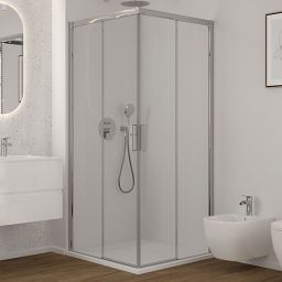 Oltens Breda kabina prysznicowa 90x90 cm kwadratowa chrom połysk/szkło przezroczyste 20006100