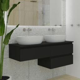 Oltens Vernal szafka 60 cm podumywalkowa wisząca czarny mat 60000300