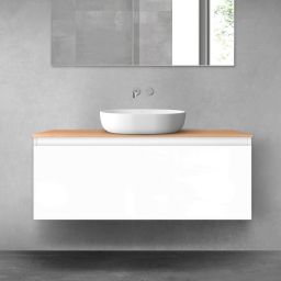 Oltens Vernal szafka 120 cm podumywalkowa wisząca biały połysk 60016000