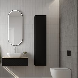 Oltens Vernal szafka 160 cm boczna wisząca czarny mat 61000300