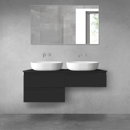 Oltens Vernal zestaw mebli łazienkowych 120 cm z blatem czarny mat 68234300