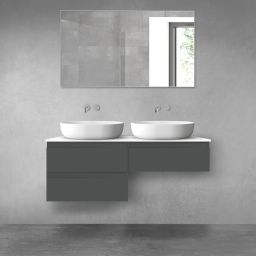 Oltens Vernal zestaw mebli łazienkowych 120 cm z blatem grafit mat/biały połysk 68236400