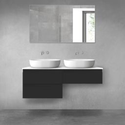 Oltens Vernal zestaw mebli łazienkowych 120 cm z blatem czarny mat/biały połysk 68236300