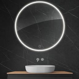 Oltens Nordlis lustro 100x100 cm okrągłe z oświetleniem z przodu z matą grzewczą 64102000