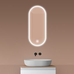 Oltens Nordlis lustro 40x90 cm owalne z oświetleniem z przodu z matą grzewczą 64103000