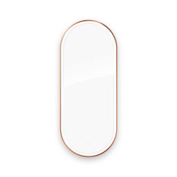 Oltens Nordlis lustro 50x120 cm owalne z oświetleniem z przodu z matą grzewczą miedź szczotkowana 64104610