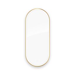 Oltens Nordlis lustro 50x120 cm owalne z oświetleniem z przodu z matą grzewczą złoty 64104800