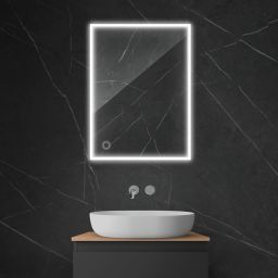 Oltens Nordlis lustro 60x80 cm prostokątne z oświetleniem z przodu z matą grzewczą 64105000