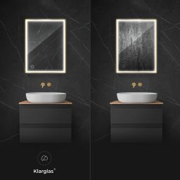 Oltens Nordlis lustro 60x100 cm prostokątne z oświetleniem od tyłu z matą grzewczą złoty 64111800